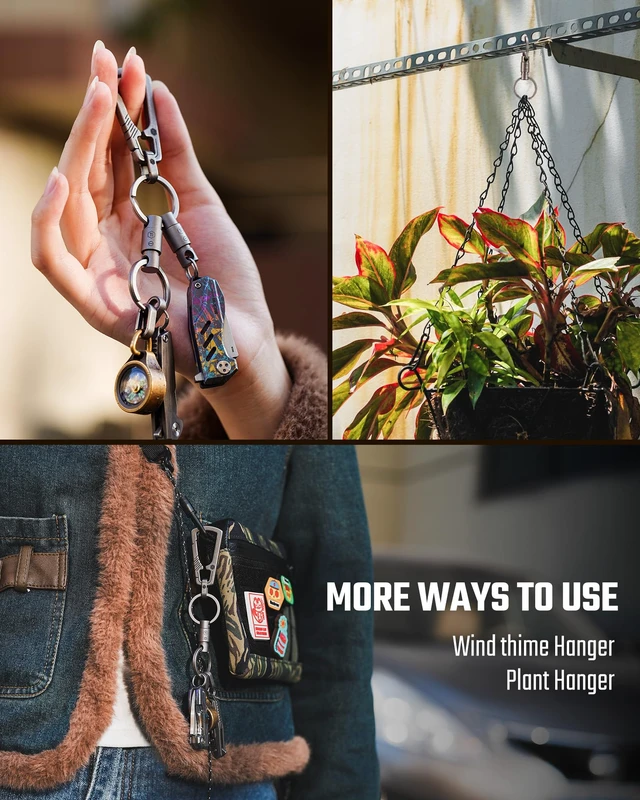 Alt view image 3 of 7 - KA50 Titanium Quick Release Keychain with Lock Swivel Key Clip with Box Opener Tip EDC Key Holder for Everyday Carry
