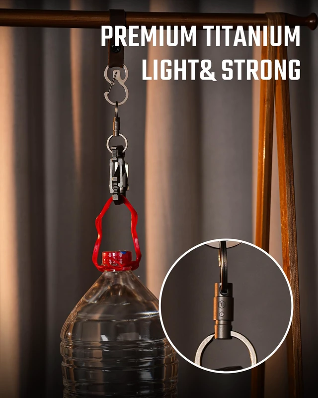 Alt view image 6 of 7 - KA50 Titanium Quick Release Keychain with Lock Swivel Key Clip with Box Opener Tip EDC Key Holder for Everyday Carry