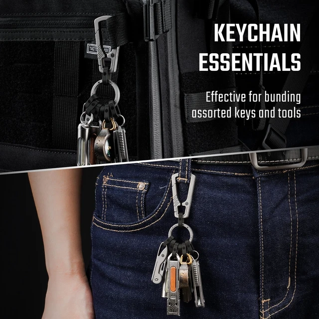 Alt view image 5 of 7 - KA42BK 10PCS Mini Split Key Ring Quick Release Key Organizer, Titanium Carabiner Keychain Liner for Connecting Home Car Keys