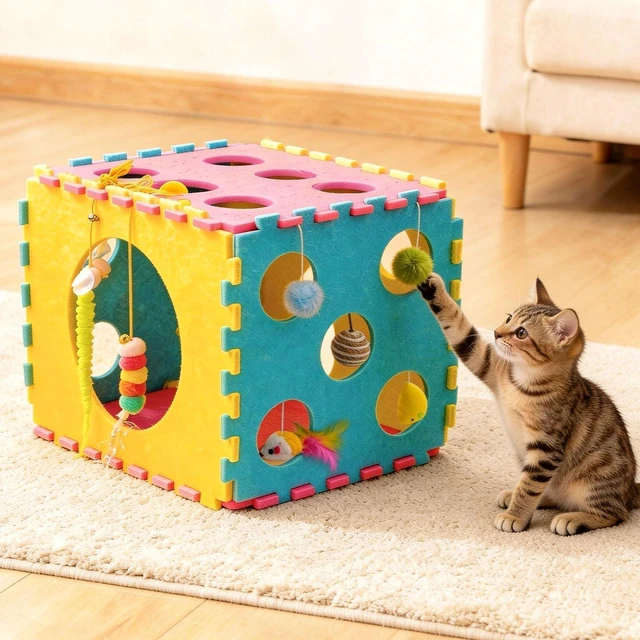 Alt view image 4 of 7 - 41 Pcs Interactive Cat Toys for Indoor Cats, Kitten Toys | with Soft Pillow, Catnip Toys, Chew Rope, Feather Wand, Springs, Balls, Cat Gifts