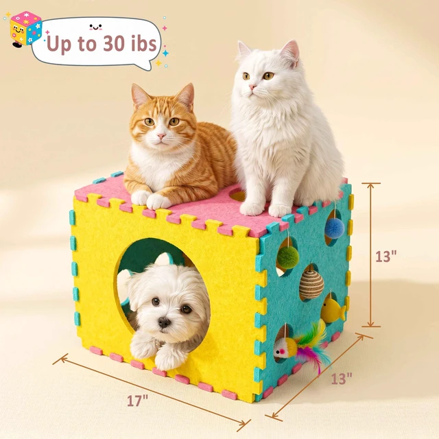 Alt view image 7 of 7 - 41 Pcs Interactive Cat Toys for Indoor Cats, Kitten Toys | with Soft Pillow, Catnip Toys, Chew Rope, Feather Wand, Springs, Balls, Cat Gifts