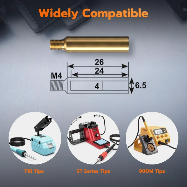 Alt view image 6 of 7 - Heat Set Insert Tools kit with 60W Soldering Iron & 380 Pcs Threaded Insert | With quick change M2-M8 sizes heat insert tips & brass nuts for plastic & 3D printing heat embedding