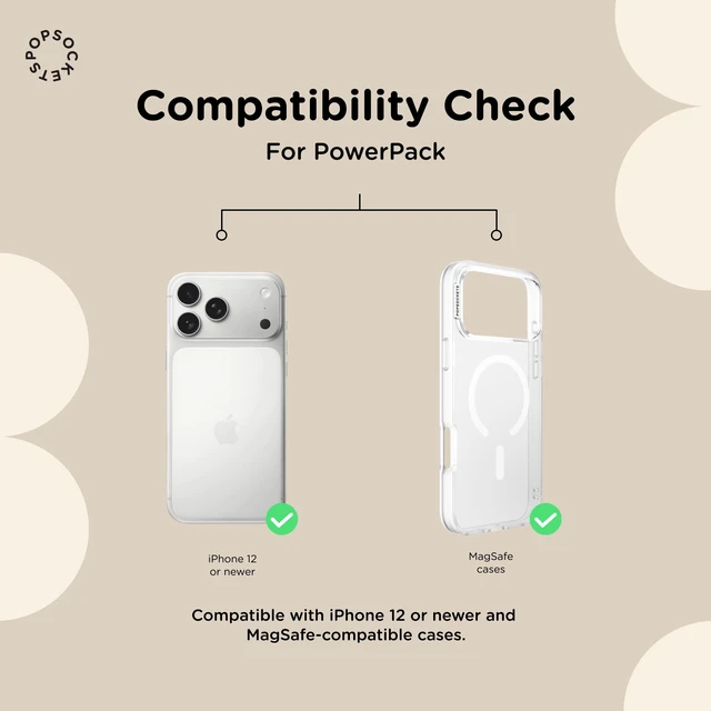 Alt view image 7 of 7 - PowerPack Phone Charger with MagSafe- Black | Magnetic Power Bank, Wireless Portable Charging, Black, For iPhone/iPad/Kindle/Android