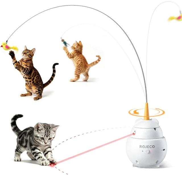 Main image of 2-in-1 Cat Laser Toy, Flying Bird Interactive Toy for Indoor Cats | 360° Auto Rotation,3 Play Modes,Independently Controlled Laser,Replaceable Bird Accessory,Engaging Play For Bored Indoor Cats
