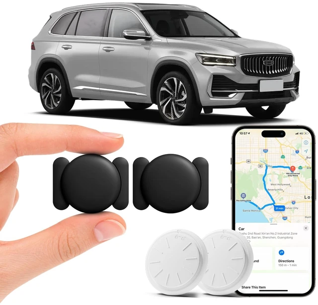 Main image of GPS Tracker for Vehicles, No Subscription Tracker Device for Vehicles, Car Tracker, Hidden Vehicle Locator, Magnetic Waterproof GPS Tracker, Accurate Tracking, iOS Only (2PCS, Black)