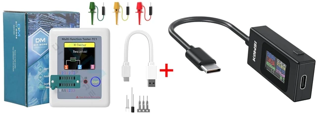 Main image of USB C Tester Power Meter,Digital Multimeter, Type C Voltage and Current Tester Meter, Power Bank Capacity,Working Time Ammeter Voltmeter USB Cable Charger Detector LED Display