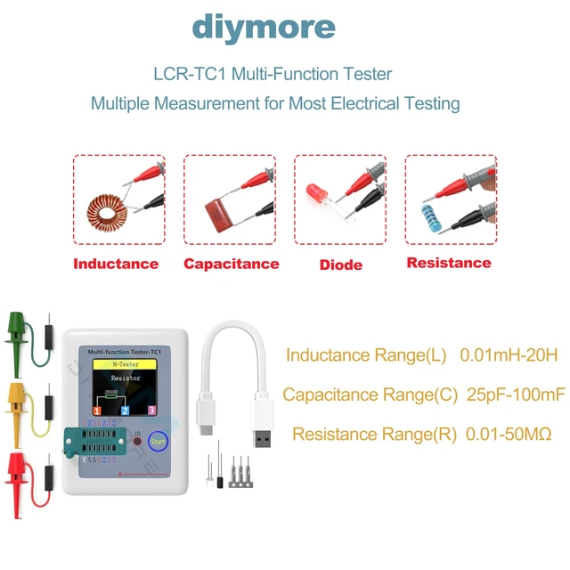 Alt view image 3 of 7 - USB C Tester Power Meter,Digital Multimeter, Type C Voltage and Current Tester Meter, Power Bank Capacity,Working Time Ammeter Voltmeter USB Cable Charger Detector LED Display