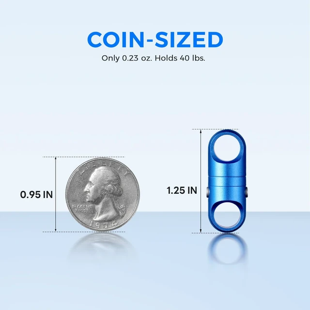 Alt view image 2 of 6 - Strong Magnet Quick Release Keychain Connector (Blue 2 Pack) | Anti-fall,Double-Pin Lock Mechanism,360° Rotatable,One-handed