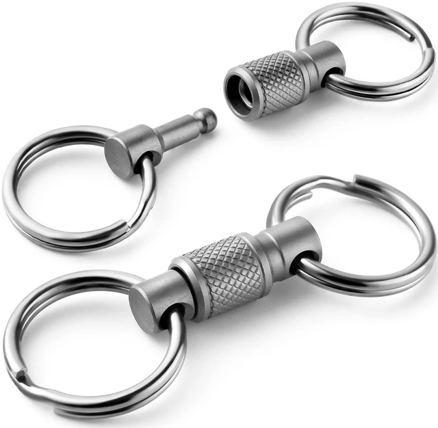 Main image of Titanium Quick Release Keychain, Detachable Pull Apart Key Chain | Easy Access, Tangle-Free 360° Swivel, Rustproof and Durable, for Valet Car Home Key Storage