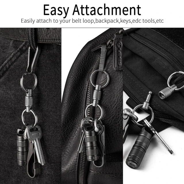 Alt view image 5 of 7 - Titanium Quick Release Keychain, Detachable Pull Apart Key Chain | Easy Access, Tangle-Free 360° Swivel, Rustproof and Durable, for Valet Car Home Key Storage