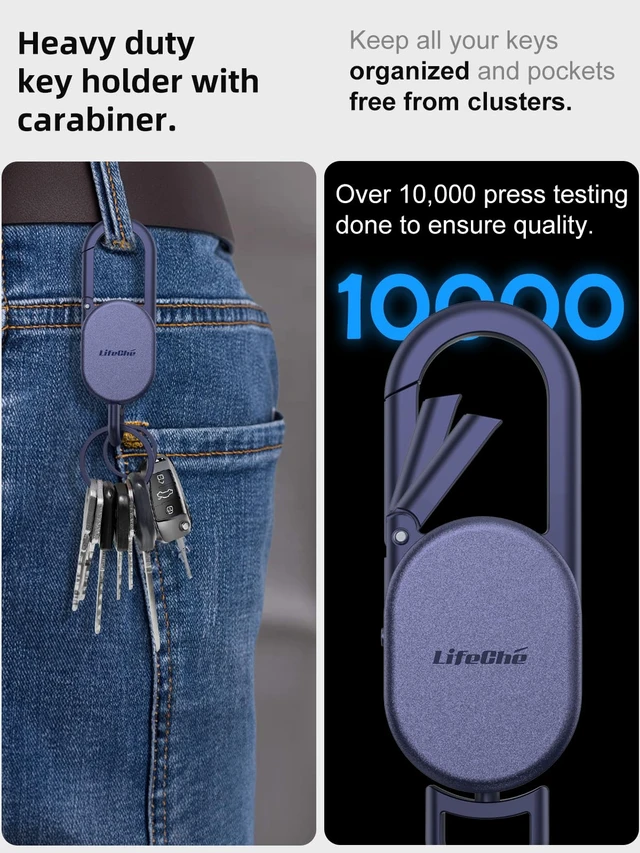 Alt view image 6 of 6 - Find My Key Finder, Stainless Steel Keychain, Rechargeable Tracker | Premium stainless steel key finder with Apple Find My compatibility, rechargeable battery dual key ring for everyday use