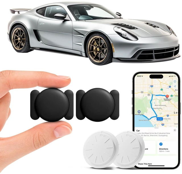Main image of GPS Tracker for Vehicles, 2PCS Real Time GPS Tracker, Car Tracker Work with Find My (iOS Only), MINI Magnetic Car Tracker Device Hidden, No Monthly Fee, Waterproof Vehicle Tracker