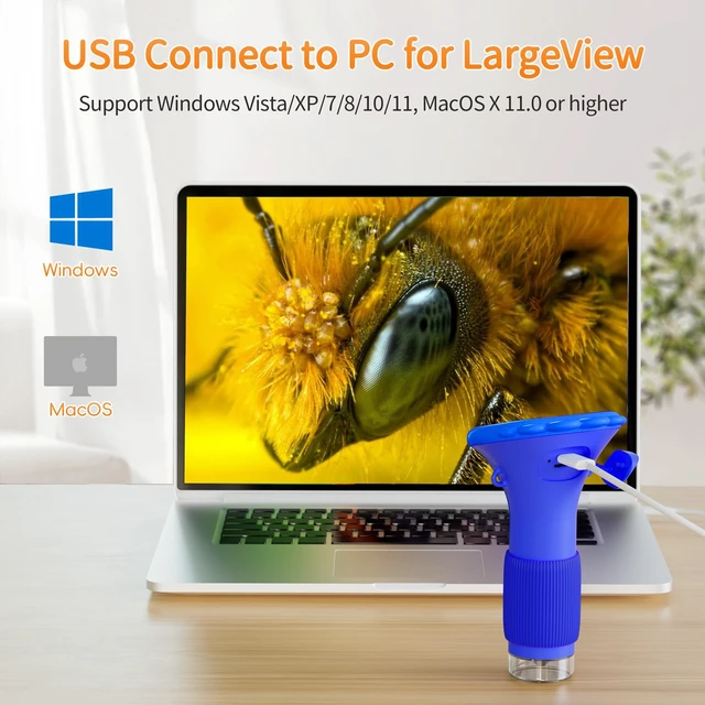 Alt view image 6 of 7 - Microscope for Kids, 2" IPS Screen 1000X Handheld Digital Microscopes HD Pocket Portable Mini USB Microscope Camera, PC Compatible, Science Edu Fun Birthday Gifts Toys for Children Students