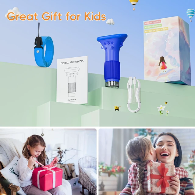 Alt view image 7 of 7 - Microscope for Kids, 2" IPS Screen 1000X Handheld Digital Microscopes HD Pocket Portable Mini USB Microscope Camera, PC Compatible, Science Edu Fun Birthday Gifts Toys for Children Students