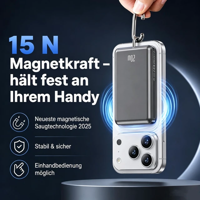 Alt view image 3 of 7 - for Magsafe Power Bank iPhone, Compact 10000mAh Magnetic Portable Charger | 20W PD Fast Charge, USB-C Input & Output, 10N Ultra-Strong Magnetic Grip, LED Indicator, Travel & Daily Use for iPhone 12-17