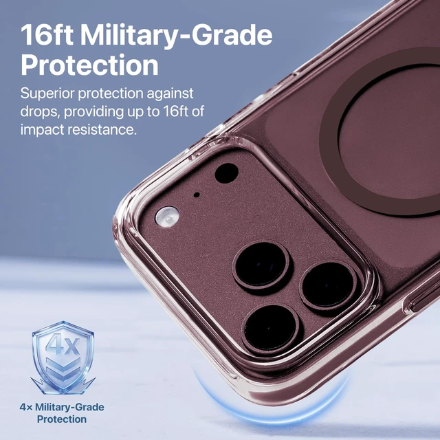 Alt view image 4 of 7 - Bright MagSafe Anti-Yellowing Case for iPhone 18 Pro Max & 17 Pro Max 6.9", 16ft Drop Protection, TPU + PC Frame, Raised Bezels, Scratch-Resistant Back, Camera Control Compatible (Mist)