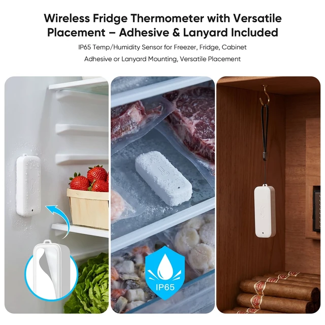 Alt view image 6 of 7 - WiFi Freezer Thermometer with App Alarm, 2 Wireless Sensors Fridge Monitor | Free App Notifications, Only Support 2.4GHz Wi-Fi, Ideal for freezers, fridges, or cold storage.