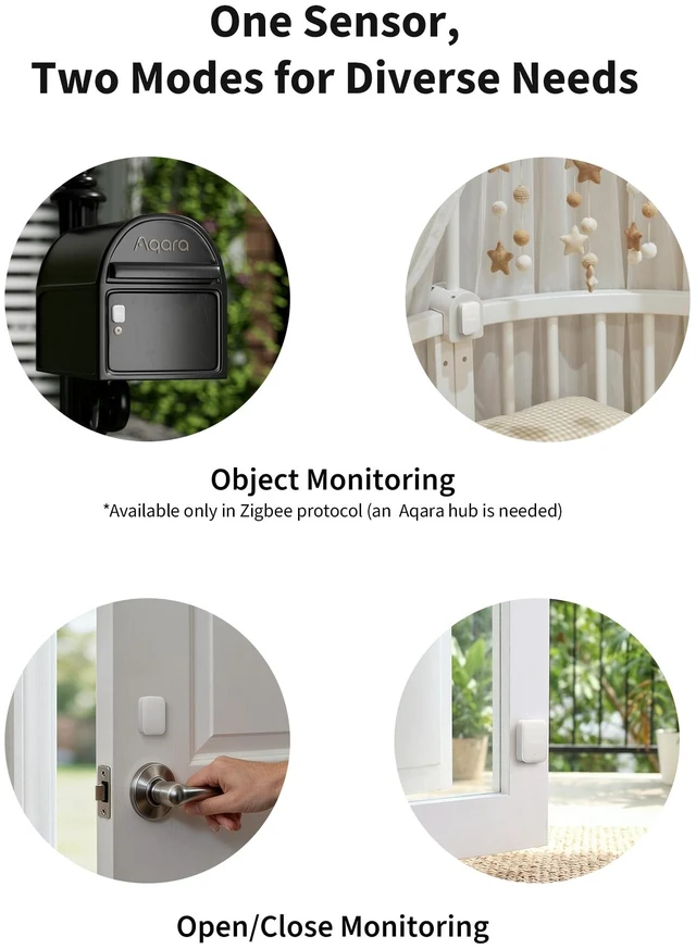 Alt view image 2 of 7 - Multi-State Sensor P100, Door and Window & Vibration Sensor, White | Thread/Zigbee, Open/Close or Object Monitoring, 10-Level Sensitivity, Supports Apple Home, Home Assistant, Alexa
