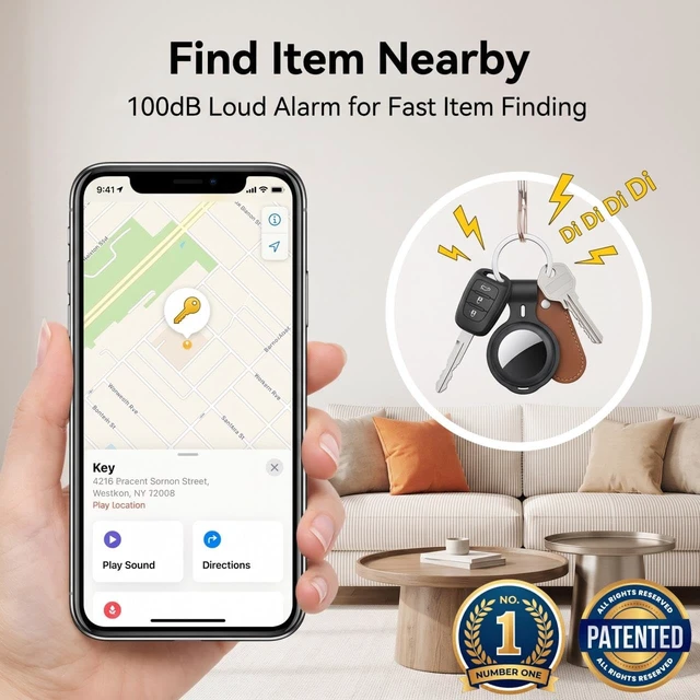 Alt view image 4 of 6 - Tags-4 Pack MFi Certified for Apple Find My iOS Only Air Key Finder | Compatible with Find My App 2 Year Replaceable Battery Waterproof Key Item Finders for Luggages Wallets Backpacks Bags Pets