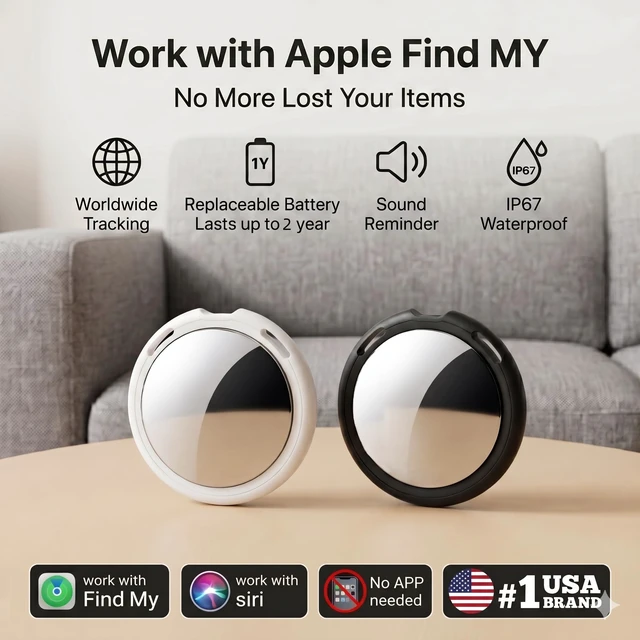 Alt view image 3 of 6 - Tags-4 Pack MFi Certified for Apple Find My iOS Only Air Key Finder | Compatible with Find My App 2 Year Replaceable Battery Waterproof Key Item Finders for Luggages Wallets Backpacks Bags Pets