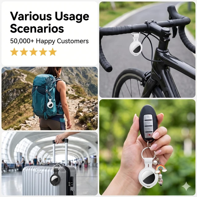 Alt view image 5 of 6 - Tags-4 Pack MFi Certified for Apple Find My iOS Only Air Key Finder | Compatible with Find My App 2 Year Replaceable Battery Waterproof Key Item Finders for Luggages Wallets Backpacks Bags Pets