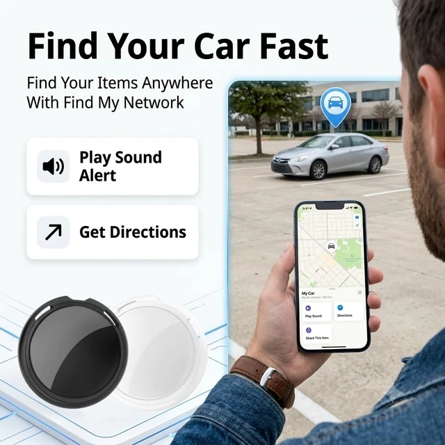Alt view image 5 of 7 - 2 Pack GPS Tracker for Vehicles Global Tracking No Subscription iOS Only | Tracker Devices for Car Hidden Locator Waterproof Works with Apple Find My Magnetic Case No Monthly Fee or SIM Card Required
