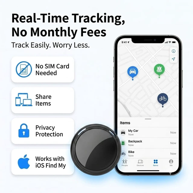 Alt view image 6 of 7 - 2 Pack GPS Tracker for Vehicles Global Tracking No Subscription iOS Only | Tracker Devices for Car Hidden Locator Waterproof Works with Apple Find My Magnetic Case No Monthly Fee or SIM Card Required