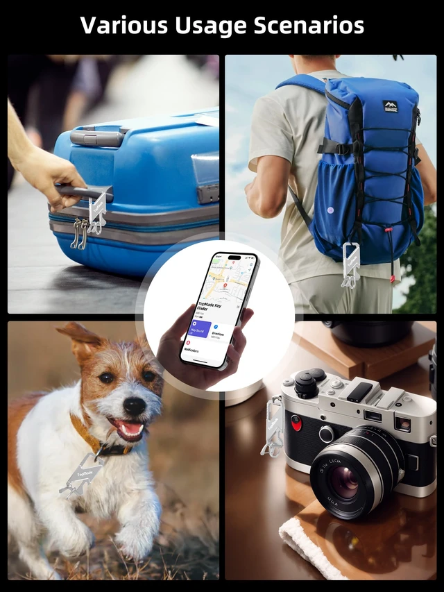 Alt view image 7 of 7 - Keychain, Fob Key Chain Holder, Find My Keys Tracker Carabiner Car Keychain | Heavy Duty keychains for men, keychain Bottle Opener Bluetooth, Rechargeable Anti-Lost Keys Tracker Smart Keychain Finder