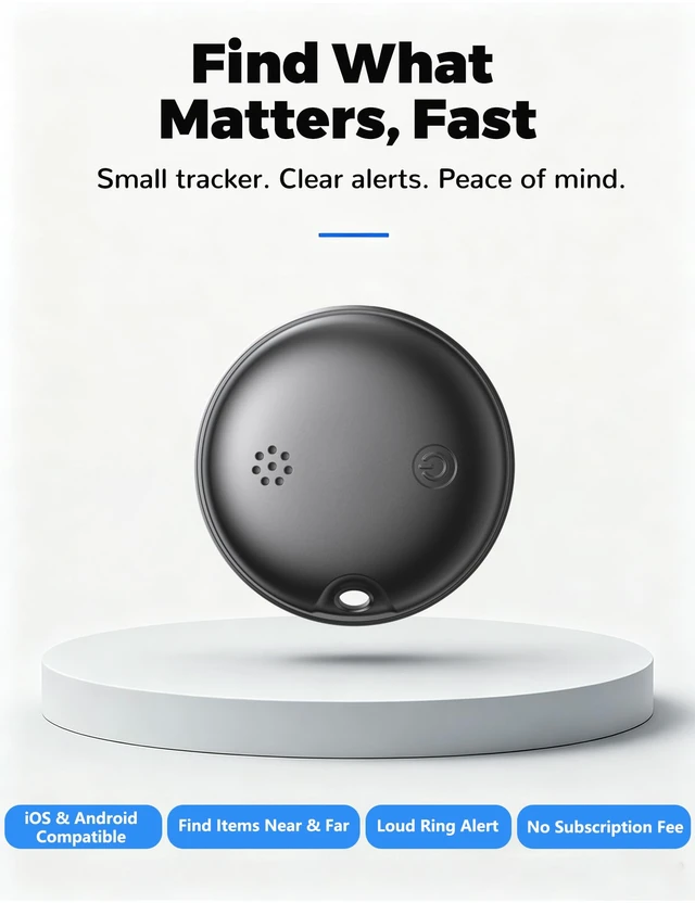 Alt view image 5 of 7 - Bluetooth Item Tracker, Works with iPhone & Android | Smart Item Tracker: Locate Keys, Wallets, Luggage, Bags & More. Ring to Locate, Last Known Location, Left-Behind Alerts.