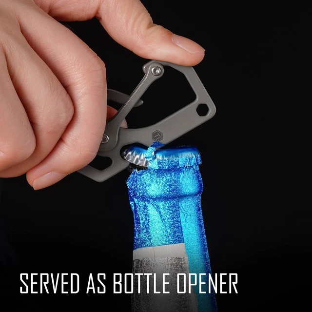 Alt view image 5 of 7 - Titanium Carabiner Keychain Multitool Tool | 3-In-1 EDC Key Holder, Lightweight Carabiner for Keys, Outdoor And Daily Use