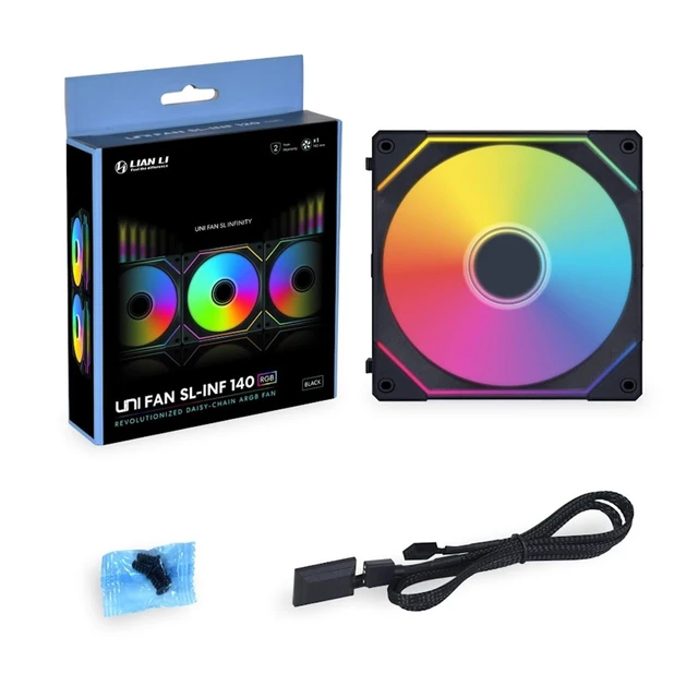 Alt view image 6 of 6 - UNI Fan SL-Infinity 140mm-Single Pack-ARGB Fan-Infinity Mirror-Daisy-Chain Design-Customizable Lighting Effects-One Cable Connection-Without Controller-Black-(UF-SLIN140-1B)