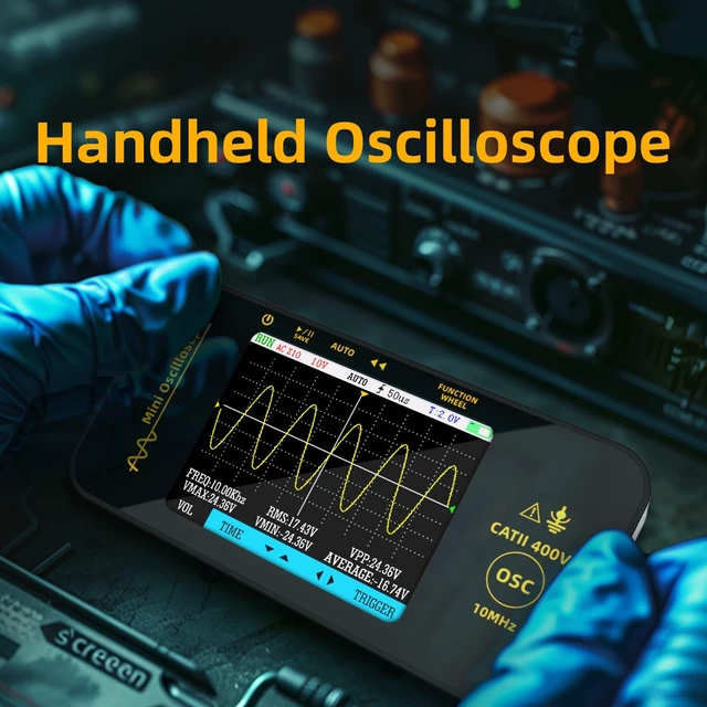Alt view image 3 of 6 - BSIDE Handheld Oscilloscope 3.2'' TFT Display Portable Digital Oscilloscope 10MHz Bandwidth Automotive Oscilloscope 48MSa/s Sampling Rate Trigger Function Auto/Nomal/Single