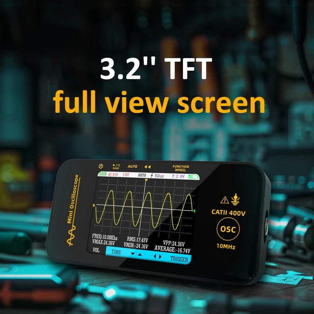 Alt view image 4 of 6 - BSIDE Handheld Oscilloscope 3.2'' TFT Display Portable Digital Oscilloscope 10MHz Bandwidth Automotive Oscilloscope 48MSa/s Sampling Rate Trigger Function Auto/Nomal/Single