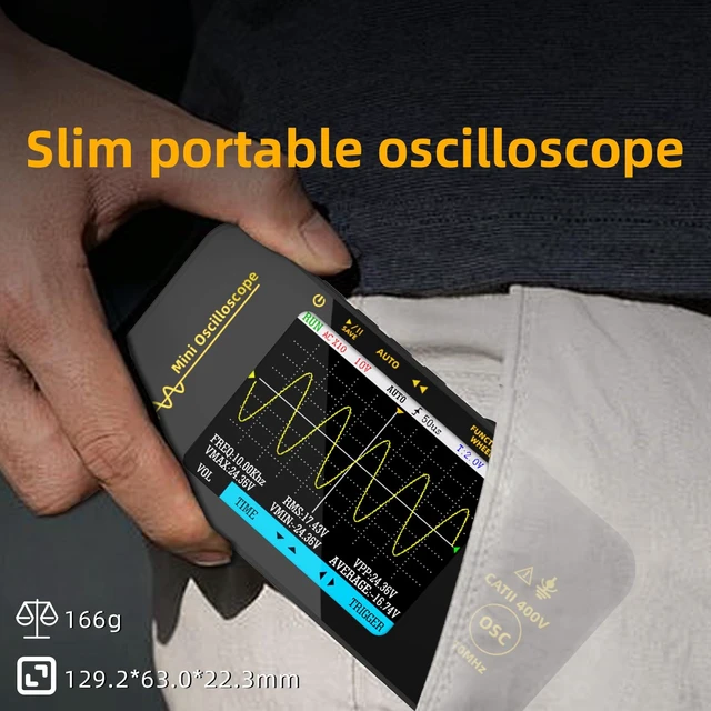 Alt view image 6 of 6 - BSIDE Handheld Oscilloscope 3.2'' TFT Display Portable Digital Oscilloscope 10MHz Bandwidth Automotive Oscilloscope 48MSa/s Sampling Rate Trigger Function Auto/Nomal/Single