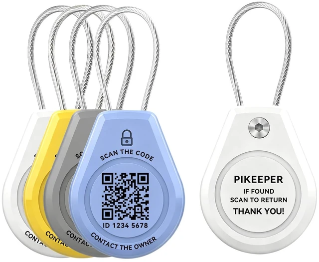 Main image of 4-Pack Waterproof Holder Compatible with AirTag, Cloud QR Recovery | Privacy Cloud Control, Modifiable Info, QR Scan Location Alerts, Secure Lost & Found System, Anti-Theft & Anti-Lost