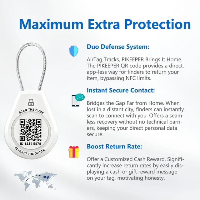 Alt view image 2 of 6 - 4-Pack Waterproof Holder Compatible with AirTag, Cloud QR Recovery | Privacy Cloud Control, Modifiable Info, QR Scan Location Alerts, Secure Lost & Found System, Anti-Theft & Anti-Lost