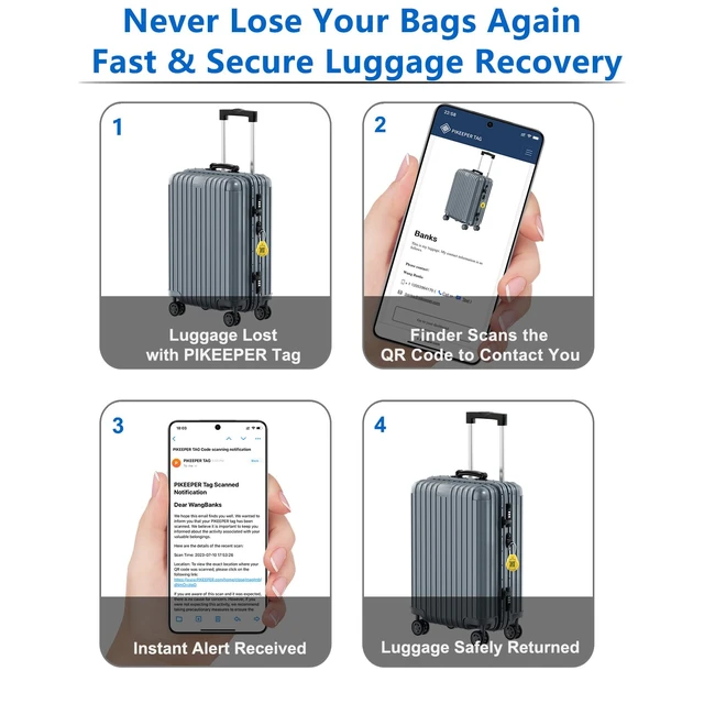 Alt view image 6 of 6 - 4-Pack Waterproof Holder Compatible with AirTag, Cloud QR Recovery | Privacy Cloud Control, Modifiable Info, QR Scan Location Alerts, Secure Lost & Found System, Anti-Theft & Anti-Lost