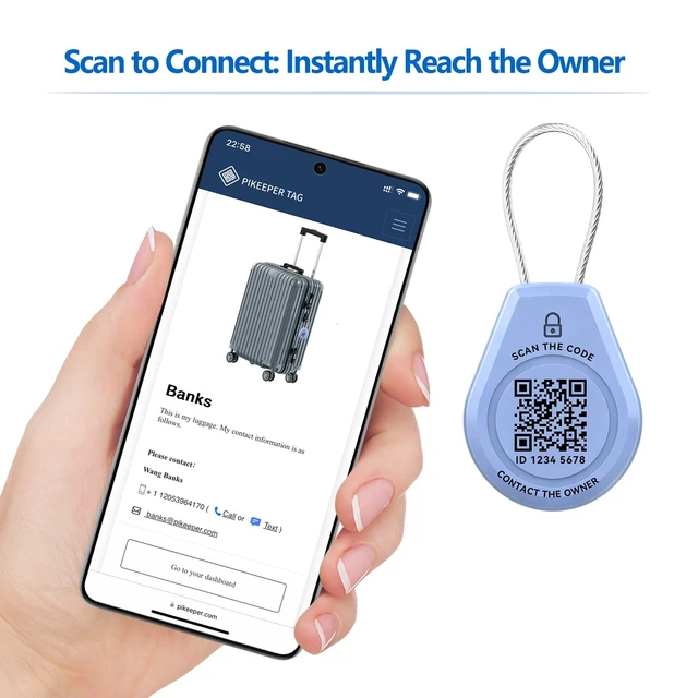 Alt view image 4 of 6 - 4-Pack Waterproof Holder Compatible with AirTag, Cloud QR Recovery | Privacy Cloud Control, Modifiable Info, QR Scan Location Alerts, Secure Lost & Found System, Anti-Theft & Anti-Lost