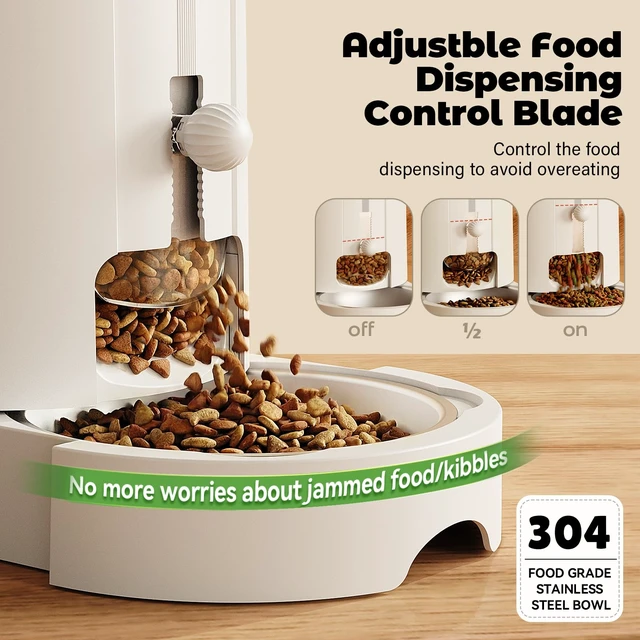 Alt view image 5 of 7 - Automatic Cat Feeder 2-in-1 Set with Stainless Steel Bowls | Dog Feeding & Watering Supply with Stailess Steel Bowls Large Capacity Low Noise