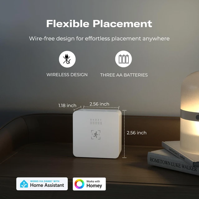 Alt view image 2 of 7 - Motion Sensor R1 with Case, 5.8G Radar,Adjustable Sensitivity,Zigbee Hub Required,Support Home Assistant,SmartThings,Homey,Hubitat or Echo Devices with Built-in Zigbee hub