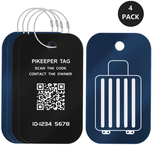 Main image of 4-Pack Smart QR Code Luggage Tags, Lost & Found Location ID Labels | Privacy Cloud Control | Dynamic Contact Info | Instant Scan Alerts | Lost & Found System | Premium Aluminum