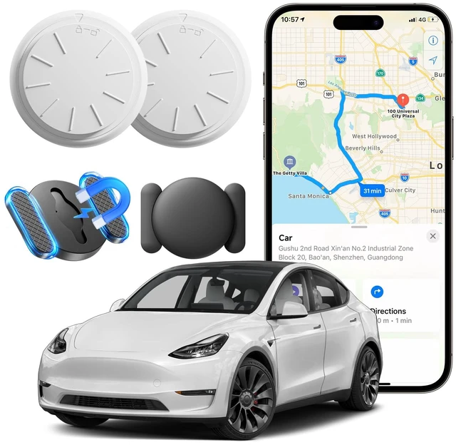 Main image of Hidden GPS Tracking Devices, 2PCS Real Time GPS Tracker Work with Find My (iOS Only), Hidden Car GPS Tracker with Magnetic Waterproof Case, No Monthly Fee Car Tracker, Black
