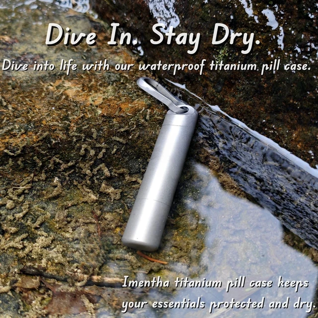 Alt view image 7 of 7 - Titanium Keychain Pill Holder - Waterproof 3-Compartment, Gray | Premium pure titanium with a matching keychain. 3 detachable layers for travel. Odorless, rustproof EDC pill organizer
