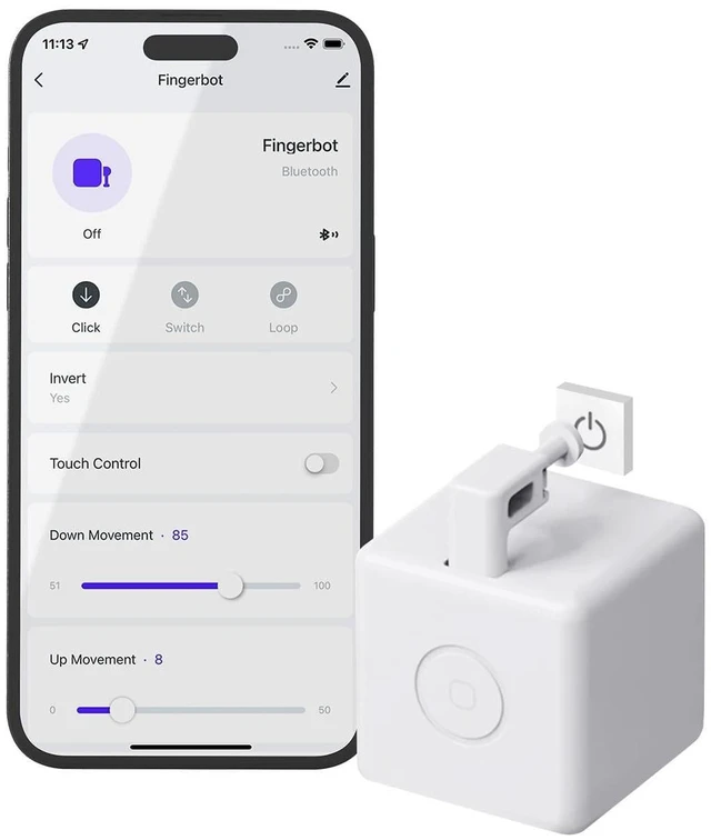 Main image of Zigbee Fingerbot Plus, Smart Button Pusher, Needs MOES Zigbee Hub | Built-In Touch Button for One-Tap Arm Control No Wiring Needed, Compatible with Home Assistant / Zigbee2MQTT