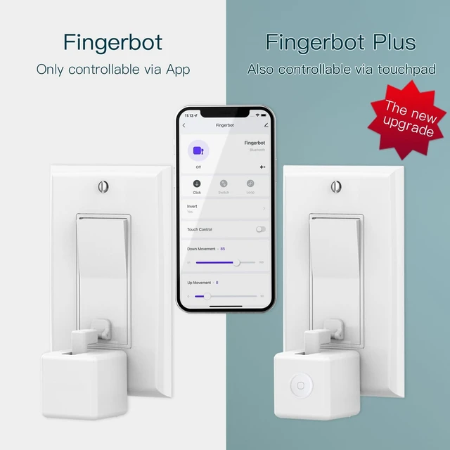 Alt view image 2 of 6 - Zigbee Fingerbot Plus, Smart Button Pusher, Needs MOES Zigbee Hub | Built-In Touch Button for One-Tap Arm Control No Wiring Needed, Compatible with Home Assistant / Zigbee2MQTT