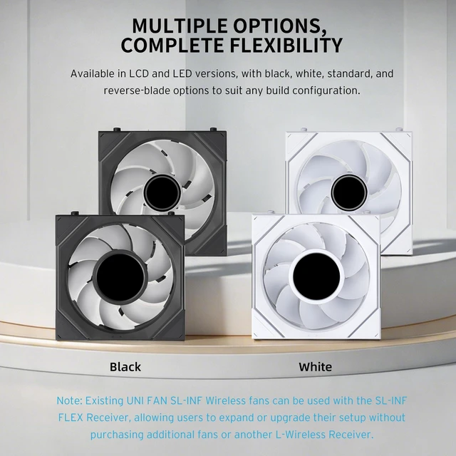Alt view image 6 of 7 - UNI Fan SL-INF Flex 120mm Normal Blade (NOT Reverse) ARGB Fan, Single Pack, Infinity Mirror, Controller Not Included, White (12SLIN1F1W)