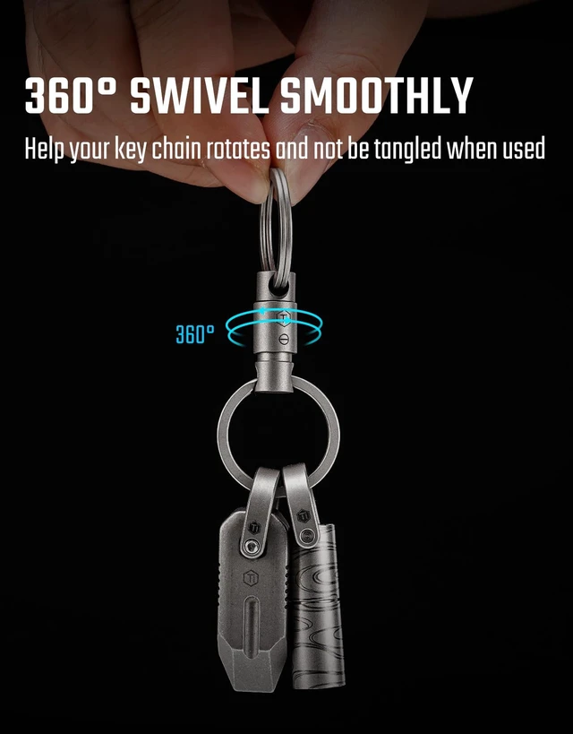Alt view image 7 of 7 - KA49 Titanium Quick Release Keychain with BuiltIn Flathead Screwdriver Lightweight EDC Key Connector