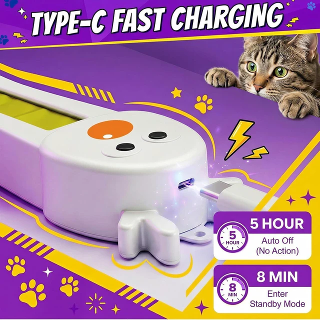 Alt view image 6 of 7 - Interactive Cat Toy for Indoor Cats: Door-Mounted Automatic Moving Enrichment Cat Toy with Adjustable Motion Modes, Rechargeable Electric for Kittens & Bored Adult Cats, Hands-Free Pet Play Accessory