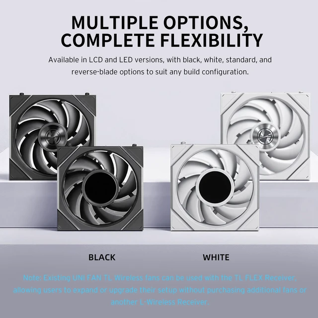 Alt view image 6 of 7 - UNI Fan TL Flex 120 ARGB Case Fan, (NOT Reverse) Black | Controller Not Included. 120mm ARGB PWM case fan with infinity mirror lighting, FLEX receiver, high airflow (12TL1F1B)