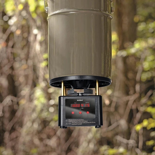 Alt view image 7 of 7 - Deer Feeder Timer, All-in-One Deer Feeder Motor and Timer Kit with Programable Digital Timer, Metal Spin Plate, Adjustable Mount, Black